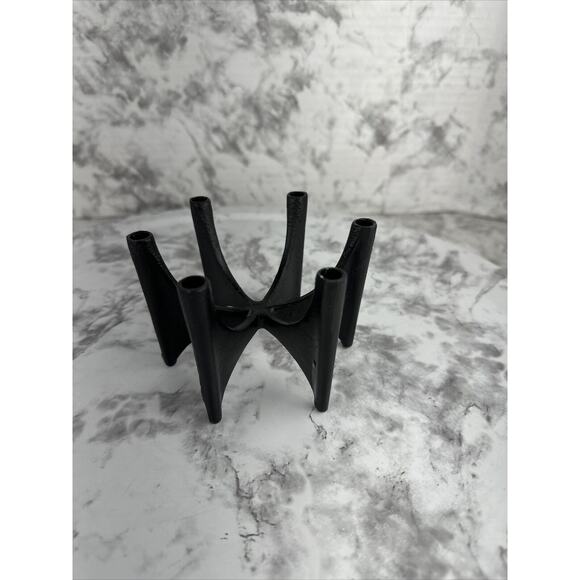 Jens Quistgaard Dansk Danish Modern MCM Fiesta Iron 6 Skinny Tapper Candelabra - Picture 6 of 7